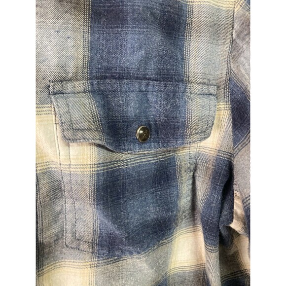 Women’s Pendleton Canyon Flannel Shirt Half Zip Pearl Snap Plaid Blue M - Picture 4 of 10